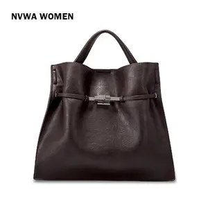 Trendy Coffee Brown Tote Bag for Women Large Capacity Relaxed Fit Shoulder Handbag High-Quality PU Leather Purse for Office Work Travel