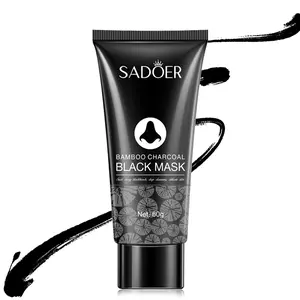 Bamboo Charcoal Black Head Remover Cream Blackheads Mask Nose Pores Purifying Peel Off Mask for Clear Healthy Pores 60g