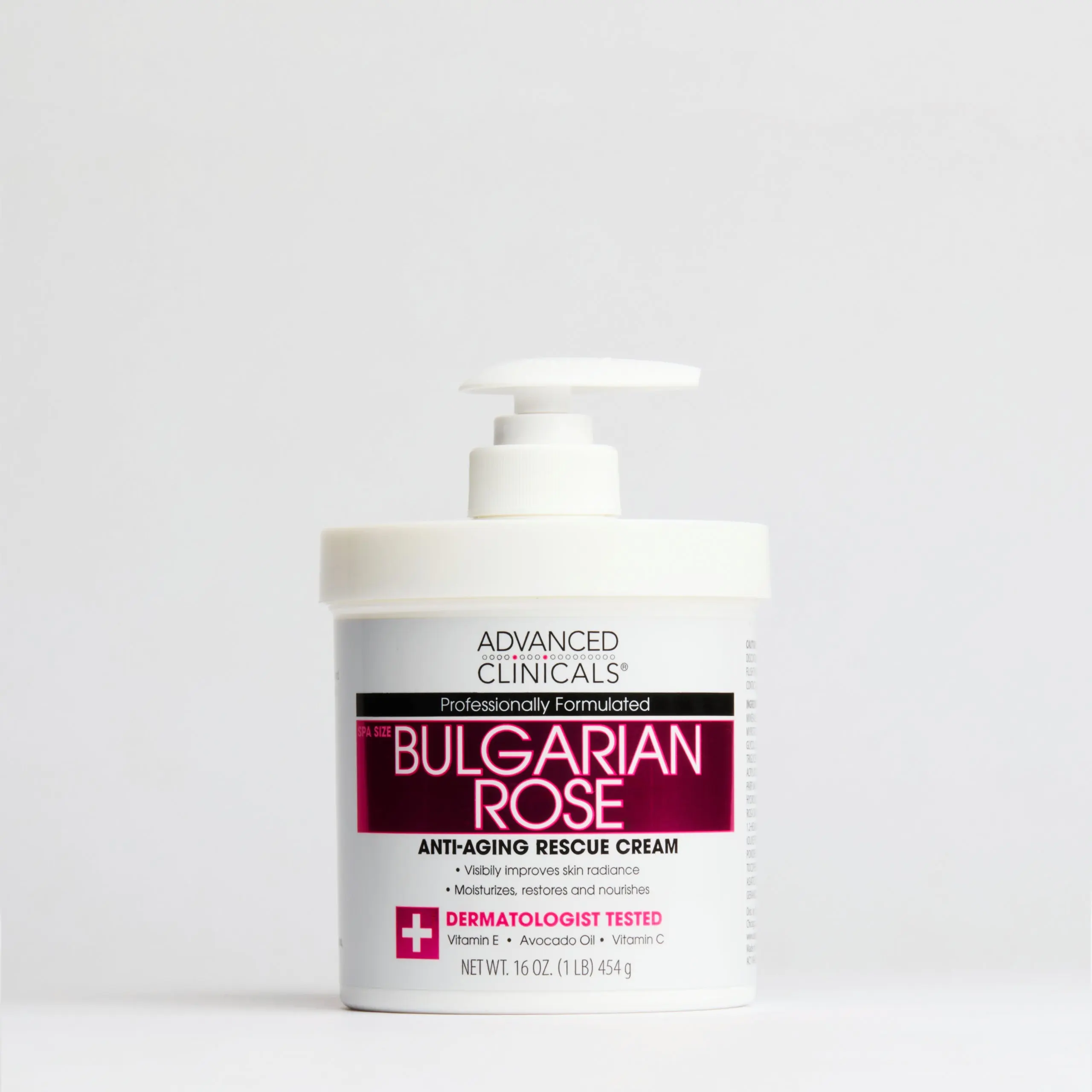 Advanced Clinicals Bulgarian Rose Body Cream, Avocado-Infused Body Care Moisturizer for Restoring Skin Radiance