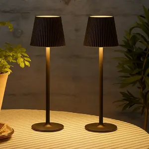 2 Pack Cordless Portable LED Table Lamp with Stepless Dimming, 5000mAh Rechargeable Battery, Type-C Charging, 3W 4014 LED Light for Home/Outdoor