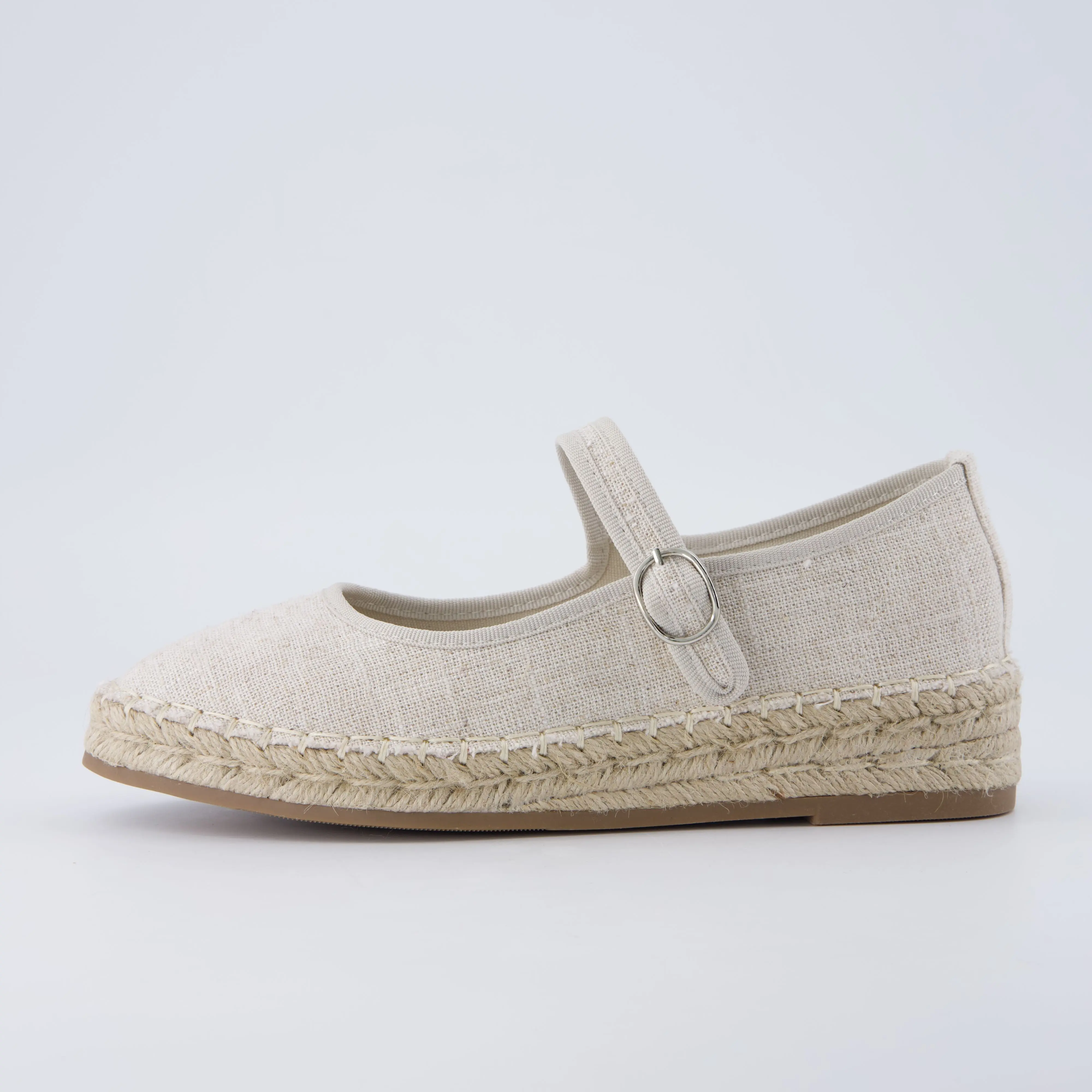 Cushionaire Tapas Canvas Mary Jane Flat Espadrilles For Women | Closed Toe Espadrille Flats With Adjustable Strap | Classic Canvas Mary Jane Design For Everyday Outfits