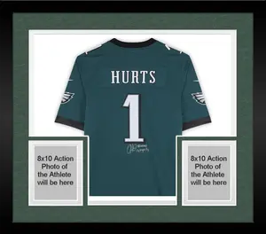 Framed Jalen Hurts Philadelphia Eagles Autographed Nike Green SB LIX Patch Game Jersey with Multiple Inscriptions - Fanatics Authentic Certified