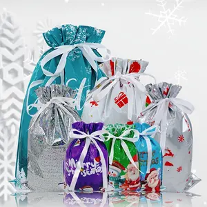 21-Piece Christmas Gift Bags Set, Plastic Packaging Bags, Multiple Styles, Party Favors Assortment, Perfect for Holiday Gifts & Presents