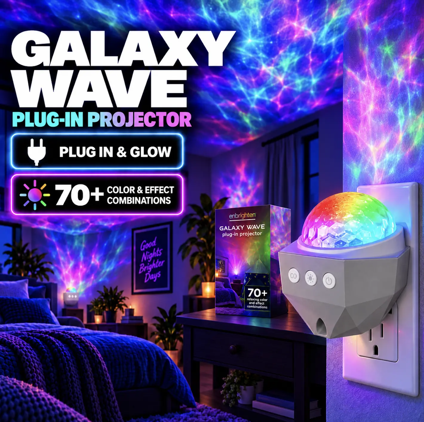 Enbrighten Galaxy Plug-In Projector LED Night Light