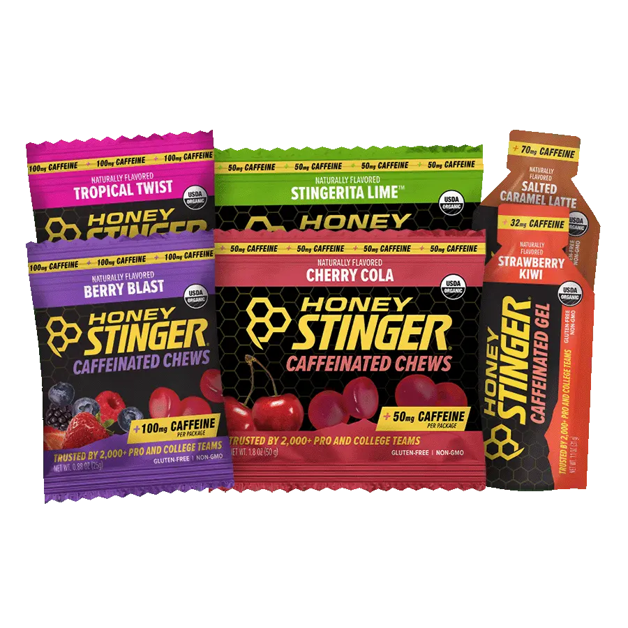 Caffeinated Energy Gels & Chews Sampler Pack of 6