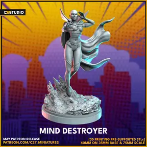 Moondragon 40mm Scale 3D-Printed Resin Character Figure Miniature - Crisis Protocol Proxy, Collectible Decorative Pieces Miniatures, Home Decor Statue, Item C27, 3D-Printed Resin Miniatures