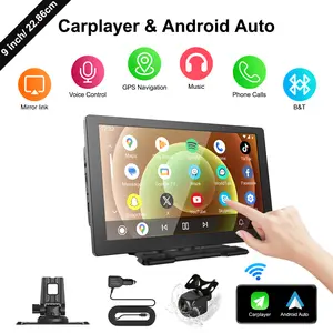 【Exclusive benefits for live streaming】Car Smart Display, supports limited/wireless Carplay and Android Auto, supports car audio sound, supports making calls, messaging, navigation, music, airplay, aux, Screen for All Vehicles radio compatible cable