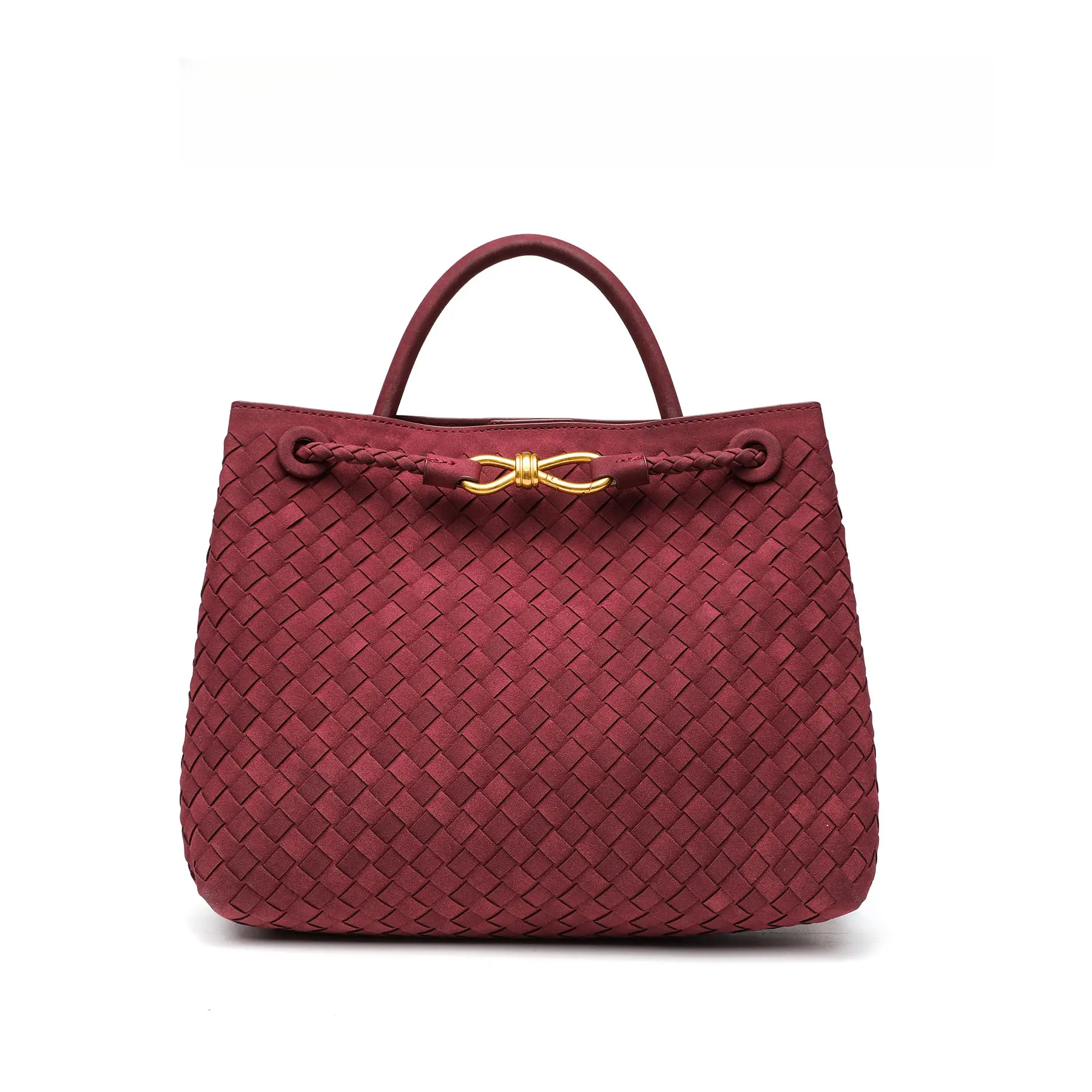 PAVITAS Women's Vintage Suede Plain Weave Handbag - Single Strap Shoulder Tote Hobo, Large Capacity Casual Commuter Bag, Crossbody Design