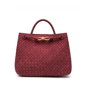 PAVITAS Women's Vintage Suede Plain Weave Handbag - Single Strap Shoulder Tote Hobo, Large Capacity Casual Commuter Bag, Crossbody Design