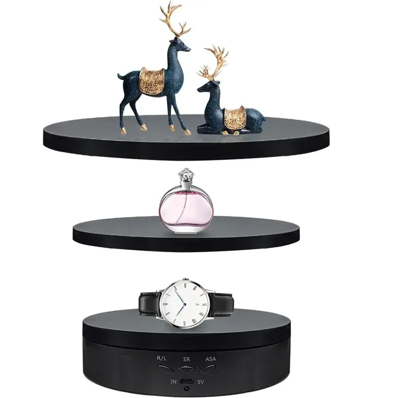 3 in 1 Electric Rotating Display Stand with Replacement Cover, 1 Set Rotating Display Stand for Photography Products and Video Display without Battery, Cosmetic Display Stand