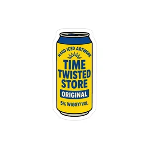 Wiggy's Time Twisted Store Twisted Tea Transparent Outdoor Stickers, Die-Cut, Time Twisted Store Design