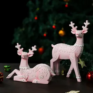 Christmas Reindeer Resin Figurine, Festive Home Decor Accessory, Unique Christmas Decoration Prop, Ideal Gift for Holiday Season