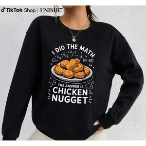 Trendy Food Lover’s Sweatshirt – Long Sleeve with Chicken Nugget Print