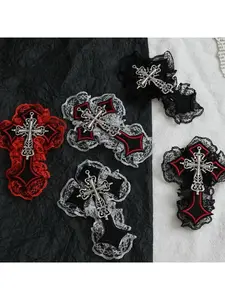 Dark Punk Cross Hairpin Gothic Style Lace Hair Clip Dark Subculture Hair Accessory