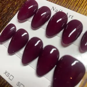 Mocha Cherry Nail Art - Glossy Finish, Perfect for Any Occasion