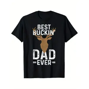 Buckin' Dad's Best Deer Hunting Shirt, Funny Gift for Deer Hunters, Comfortable Casual Short Sleeve Summer Tee