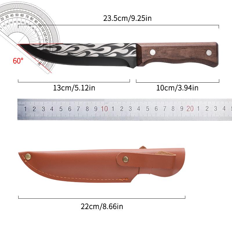 Multi-Function Kitchen Knife Handheld Meat Cleaver Fruit Knife with Sheath Sharp Melon Cutter Camping Butcher Knife Home Cooking Lamb Chop Grill Tools