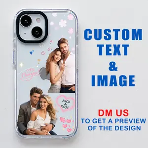 Custom Couples Love Phone Case for iPhone 16 15 14 13 12 11 Pro Max Plus,Personalized Picture Photo Case-Shockproof Heavy Duty Protective Cover Gift