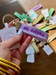 DILLY DALLYING Woven Canvas Keychain