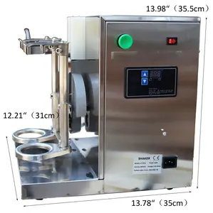Yokoma 110V Double-cup Auto Milk Tea Shaker Shaking Machine stainless Steel Commercial Bubble Boba Milk Tea Mixer Machine Ideal for Milk Tea Stores