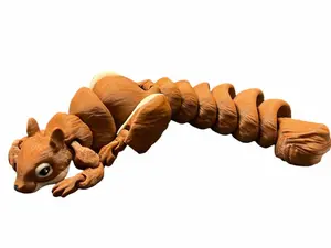Squirrel 3D Printed Articulated Flexi Sizing 7.5 Inches Long for Home Decor