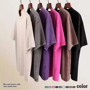 2 Pack Vintage Stone Washed T-Shirts 100% Cotton Heavyweight Oversized Unisex Tees Retro Y2K Streetwear Cleanfit Aesthetic Soft Breathable Tagless Summer Tops Viral TikTok Trending Premium Comfortable Value Bundle for Men Women Daily Wear