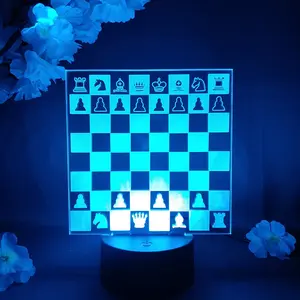 Checkered Board LED Lamp for Game of Chess: Aesthetic Room Decor, Gaming Room Setup Backlight