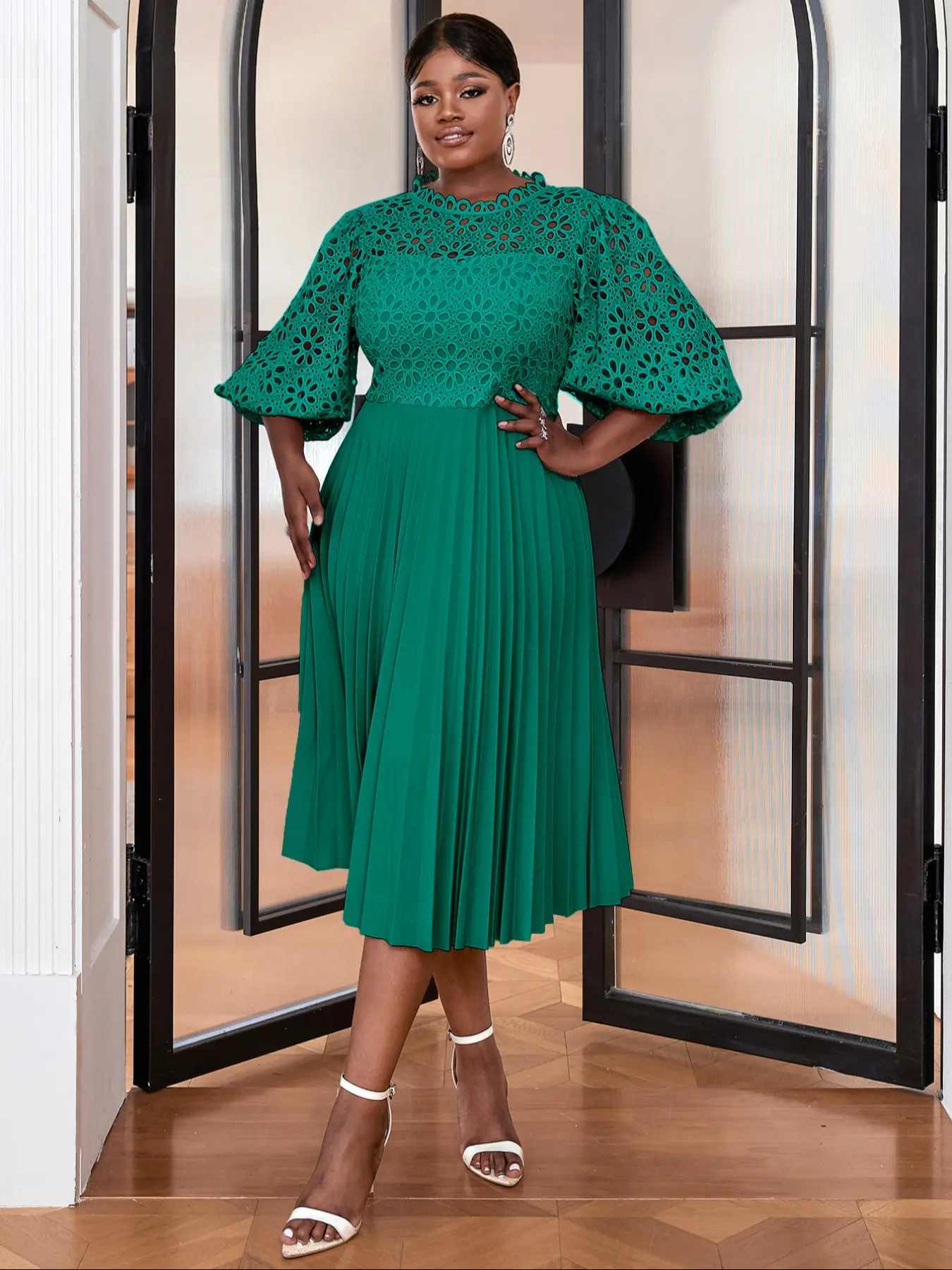 Plus Size Plain Open Front Crochet Lace Cape Dress, Elegant Bishop Sleeve Dress for Evening Party Gown, Women's Clothes for All Seasons, Womenswear - TikTok Shop Plus Size Plain Open Front Crochet Lace Cape Dress, Elegant Bishop Sleeve Dress for Evening Party Gown, Women's Clothes for All Seasons, Womenswear - TikTok Shop