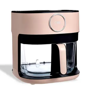 COOK WITH COLOR 1400W 5.5Qt Digital Kitchen Air Fryer with Glass Basket, 8 Presets Healthy Cooking Options, Bake, Fry, Reheat, 60-Min Timer, Adjustable Temperature Control 175°F–400°F