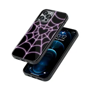 Purple Spider Web iPhone Case – Y2K Gothic Aesthetic Shockproof Phone Cover