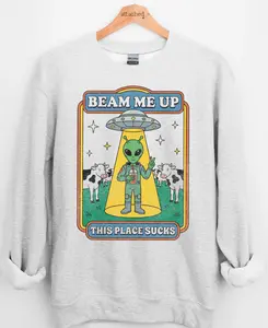 Alien Beam Me Up Graphic Top