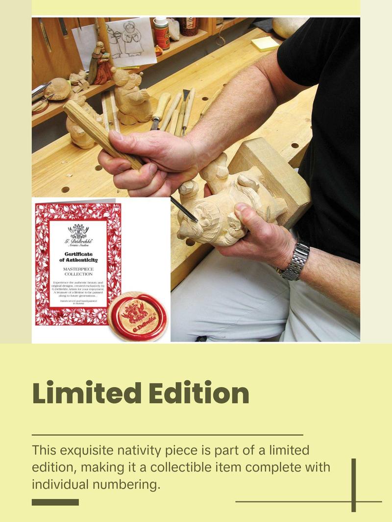 Flight into Egypt Three Kings Santa Hand-Painted WOODCARVED Masterpiece by G. DeBrekht - Nativity Holiday Decor - 215621