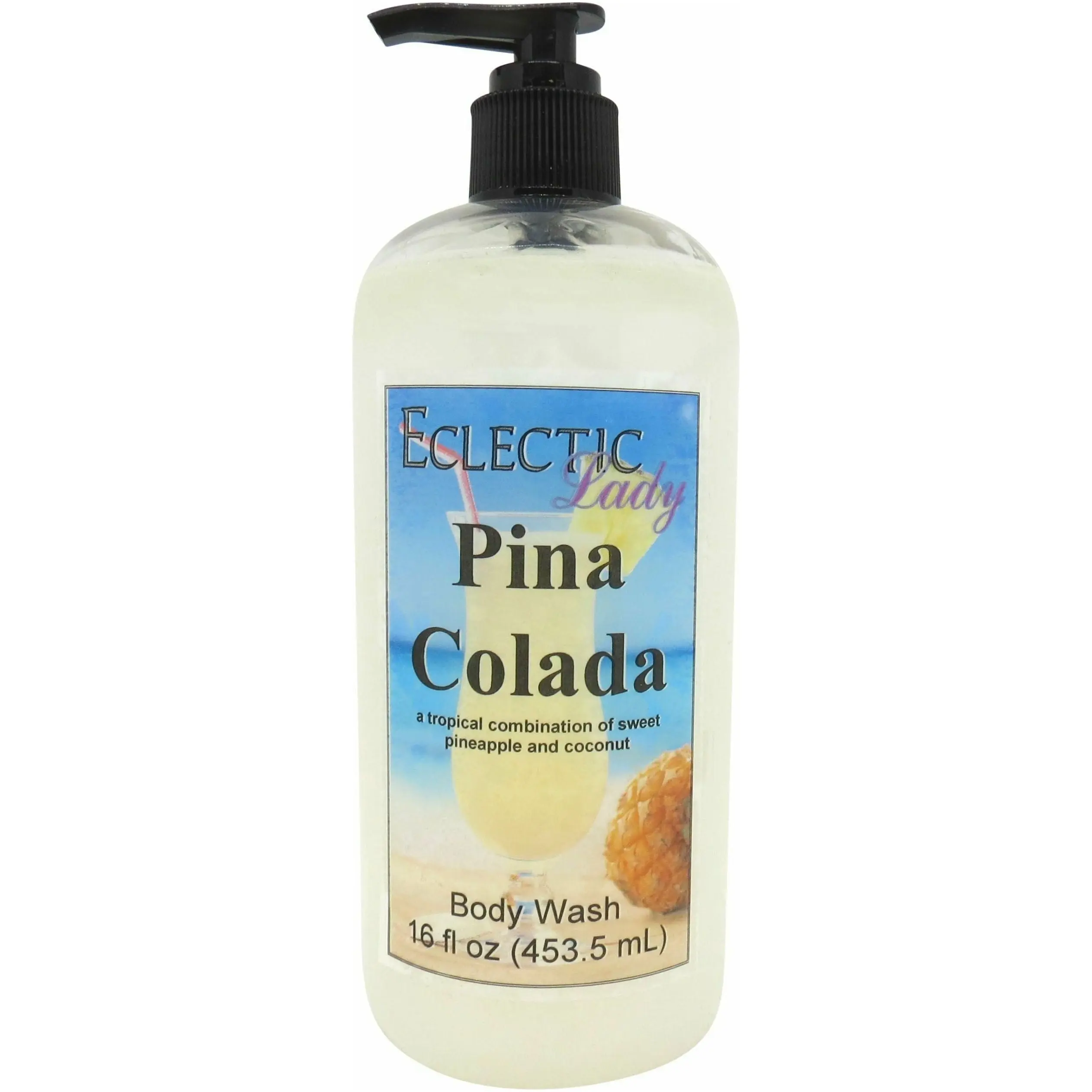 Pina Colada Liquid Pearl Body Wash, 3 in 1 Use for Bubble Bath, Hand Soap & Body Wash
