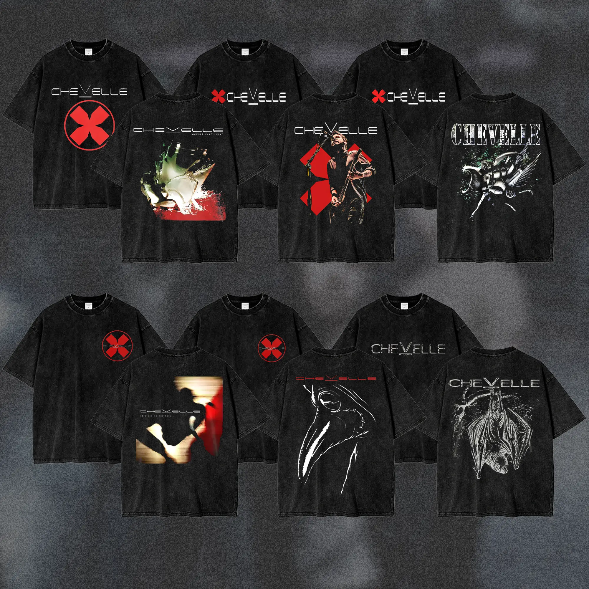 [COLLECTION] Vintage Chevelle Band Washed T-Shirt, Double-Sided 2000s Alternative Metal Band Graphic Tee, Dark Post-Grunge Men's Short Sleeve T-Shirt, Distressed Old-School Alternative Rock Vintage Merch, Gift for Men & Women