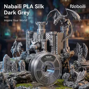 Nabaili PLA Silk Dark Grey Filament for 3D Printing Inspire Your World High-Quality Material