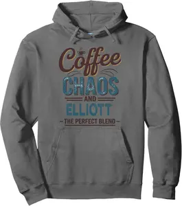 ELLIOTT Personalized Cute Coffee Girls ELLIOTT Name Pullover Hoodie
