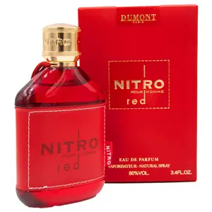 Dumont Paris Nitro Red Alcohol-Based Men's Eau de Parfum, 3.4 Oz (100ML) Single Item, Long-Lasting Fragrance with Ozonic, Aquatic, Woody & Fruity Notes