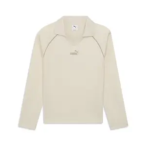 PUMA Womens Essentials Animal Print Long Sleeve Shirt Casual Casual - Beige