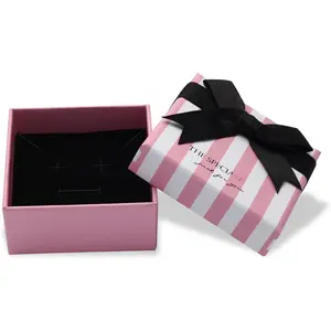 14 count Small pink Cardboard   Boxes for Necklace, Earring, Ring, Pendant, Bracelet, Anklet,  Holder,Bulk  Box  display (pink with white stripes)