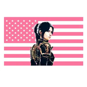 Caitlin Arcane Anime Tapestry Wall Hanging - Smooth, Lightweight Pink American Flag Decor with Cute Aesthetic Print, Home Decor Gift for Summervibes