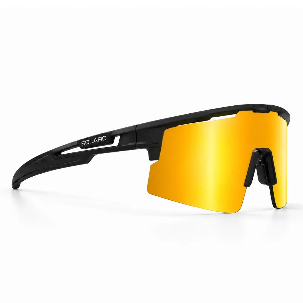 Black Gold Baseball Sunglasses for Running, Softball and more | Includes 3 Lenses