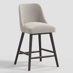 Geller Counter Height Barstool Gray Boucle - Threshold: Upholstered, Rubberwood Frame, 250lb Capacity