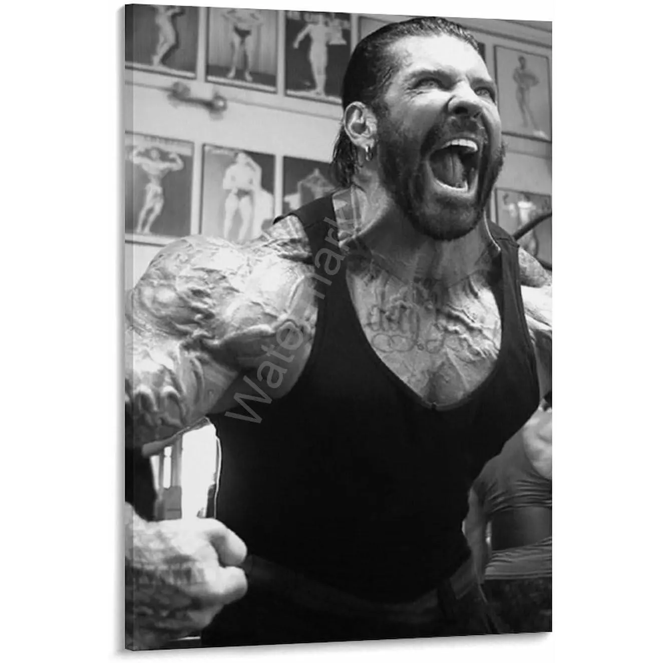 Rich Piana Bodybuilding Muscle Man Printed Canvas Wall Art, 08x12inch(20x30cm) Decorative Workout Poster, Bedroom Home Decor Wonderful Gift, Home Supplies Prints