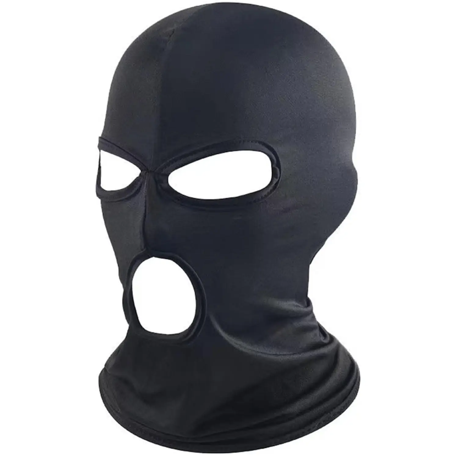 3-Hole Polyester Balaclava, Breathable Full Face Mask - 1 Size, All Seasons, Stretch Fit Ski & Motorcycle Hood for Men, Women