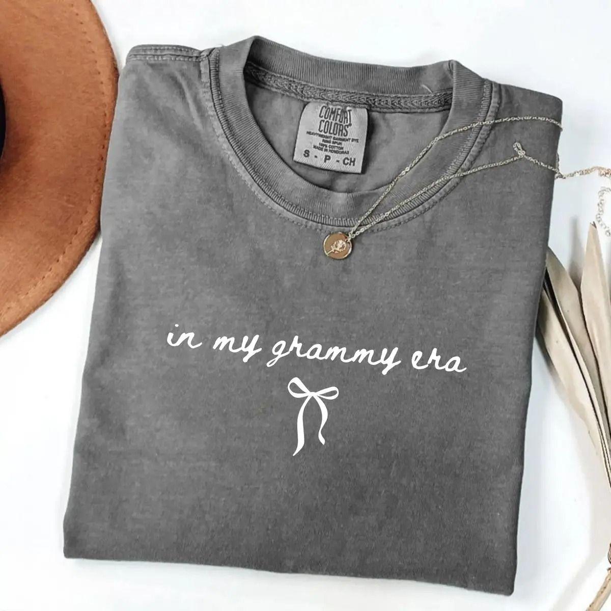 Comfort Colors In My Grammy Era Coquette Bow Grammy Tshirt Cute Mother’s Day Pregnancy Announcement Gift For Women, Apparel Made In The Usa 10July