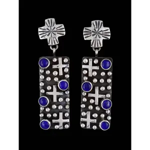 Native American Jewelry Lapis Droplet Post Earrings
