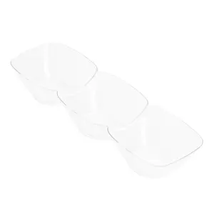 Clear Rectangular 3-Hole Mini Plastic Bowls
