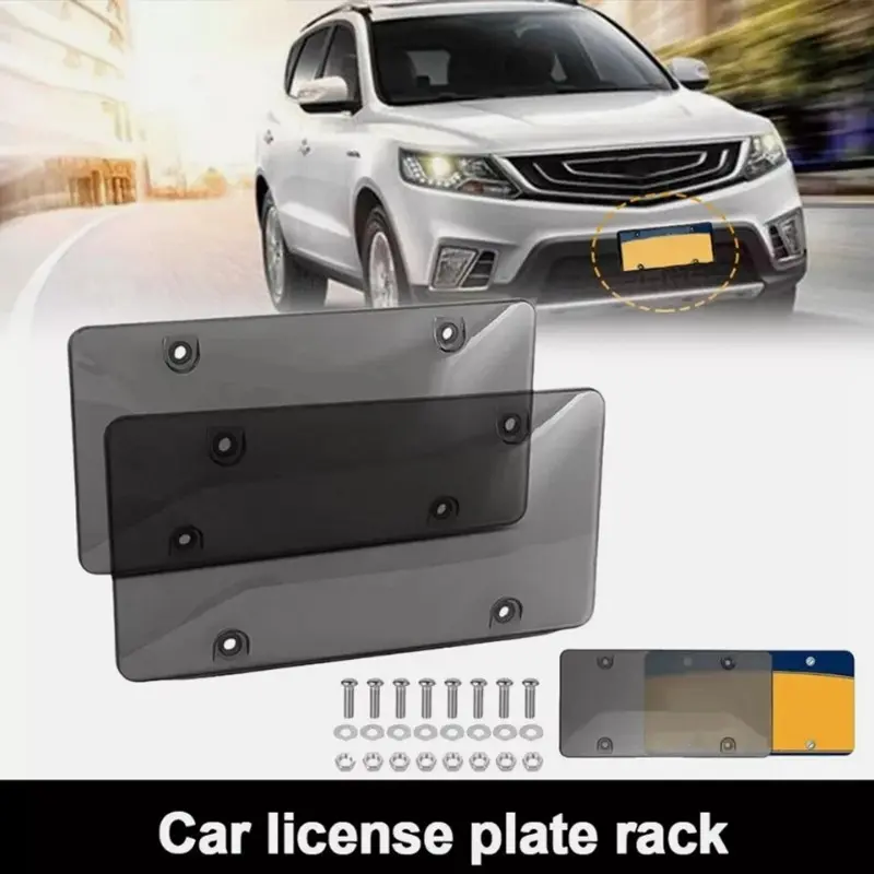2pcs Unbreakable License Plate Bubble Protector Universal Fitment Shield