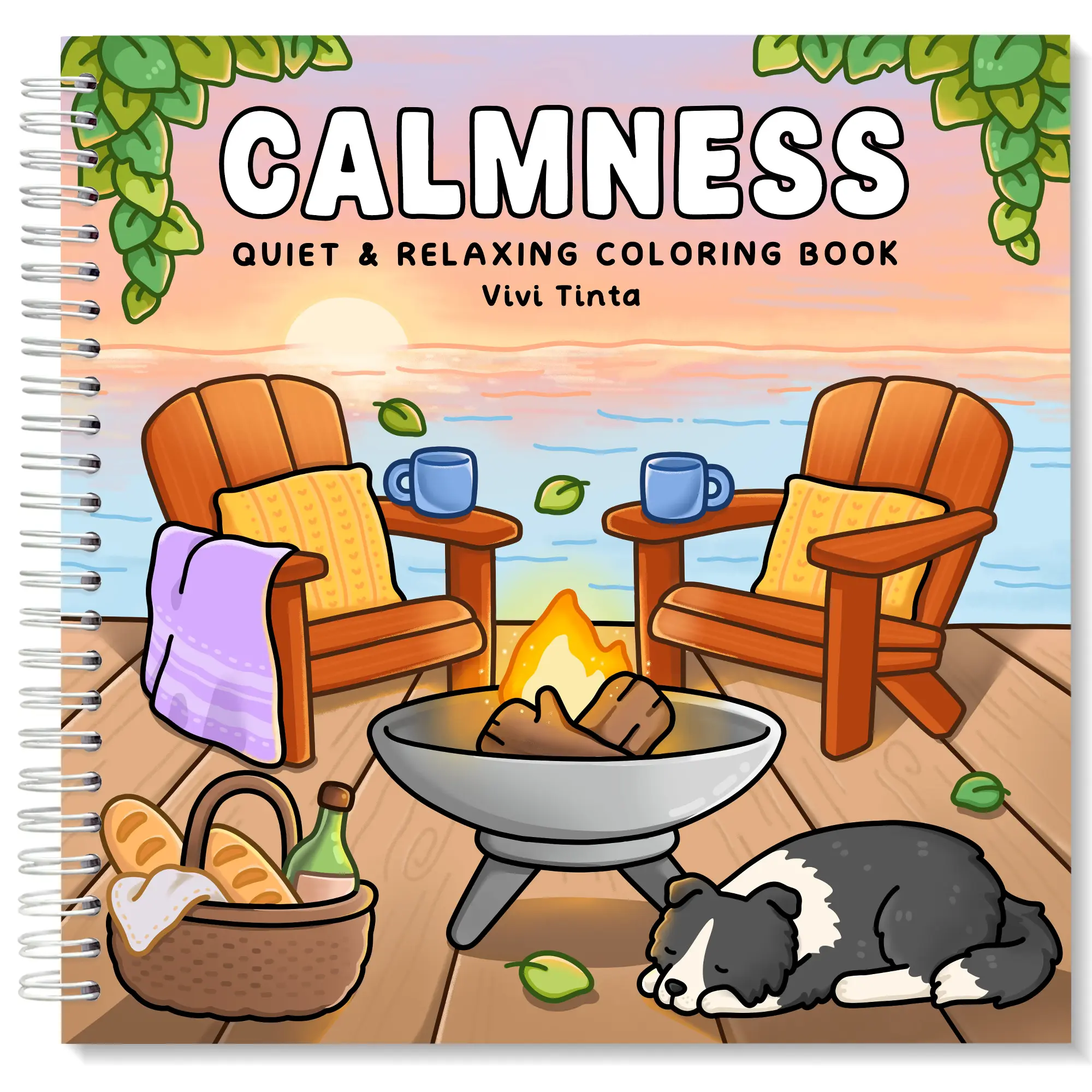 Calmness: Quiet and Relaxing Coloring Book for Adults & Teens Featuring Cozy Corners, Peaceful Scenes and Familiar Places