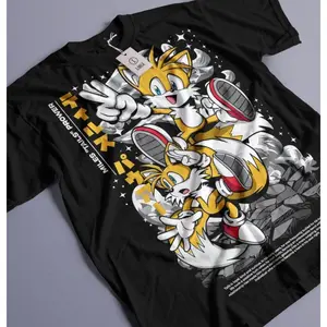 Shadow The Hedgehog T-Shirt Heroes Tee Sonic T-Shirt Heroes Vintage Tee Casual Men'S Cotton T-Shirt Crew-Neck Top Micro-Stretch Knitted Fabric Regular Fit